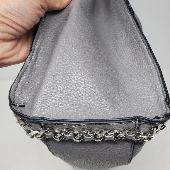 Steve Madden Tote Chain Embellished Shoulder Gray Bag - Picture 10 of 11